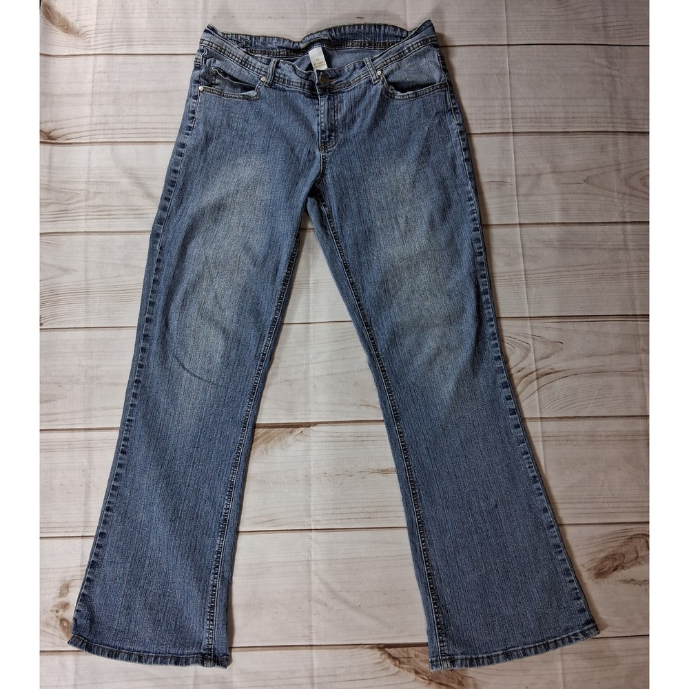 Southpole Vintage Bootcut Jeans Rhinestone Bling Women's 16 Light Wash Denim